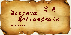 Miljana Malivojević vizit kartica